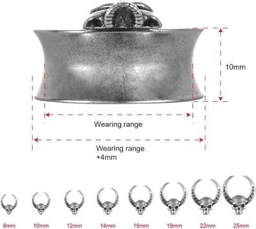 Miniatura 3 de ERKUOO 2 piezas de apertura de túneles de oreja, cuernos de calavera, calibre de oreja, piercing expansor, estirables, joyería de moda, piercing