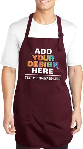 Miniatura 12 de NACRE APPAREL Delantal de parrilla personalizado para hombres y mujeres, añade tu diseño de logotipo, diseño de foto, delantal de chef personalizado