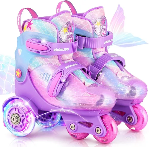 Patines de Ruedas para Niños Principiantes - ZOOBLISS Patines de Ruedas para Niños Pequeños para Niños y Niñas de 3 a 7 Años con Ruedas que se