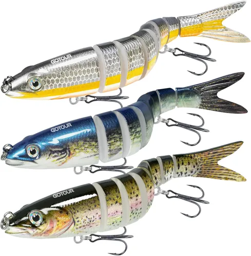 Miniatura 11 de GOTOUR Fishing Lures for Freshwater or Saltwater, Easy to Use for Family Fishing Beginner and Pros, Most Lifelike Jointed Swimbait，Slow Sinking Bass