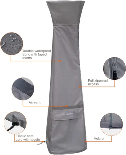 Miniatura 3 de Ouside - Funda impermeable para calentador de patio, con cremallera, 89 pulgadas de alto, resistente a los rayos UV, 600D a prueba de rasgaduras