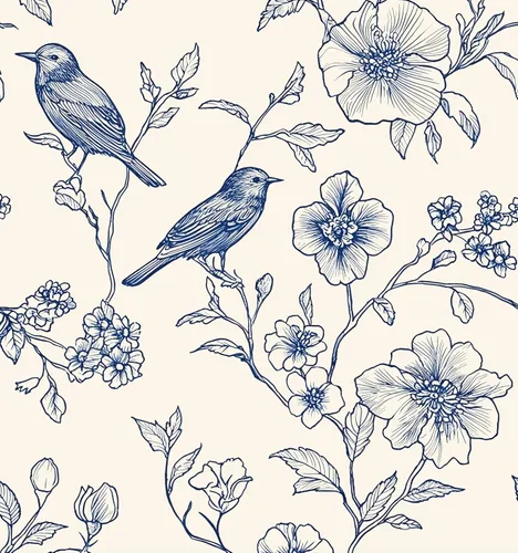 Miniatura 17 de Papel pintado verde floral Laatse de despegar y pegar, papel pintado de pájaros 17.5" x 78.7", papel de contacto floral vintage, impermeable