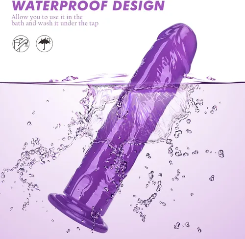 Miniatura 5 de Consolador de pene realista con base de succión de 9.84 pulgadas, punto G, polla flexible anal, juguetes sexuales para adultos, para principiantes