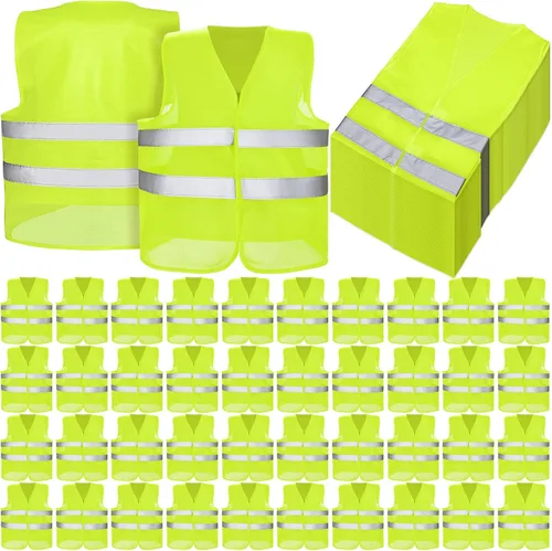 Miniatura 13 de JaGely Chaleco de seguridad de alta visibilidad, chaleco de seguridad de malla reflectante a granel para hombres y mujeres, trabajo, ciclismo
