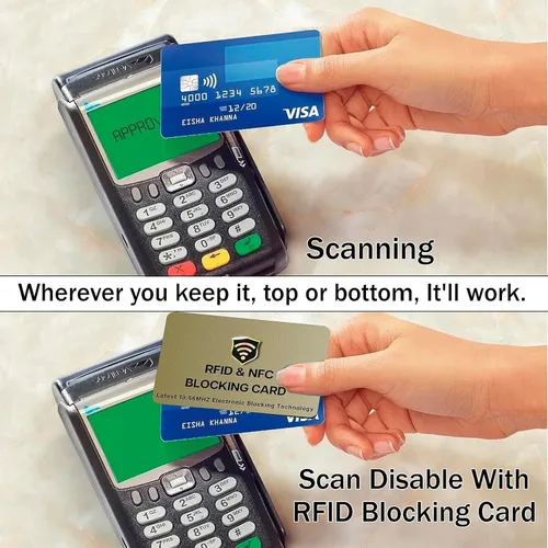Miniatura 6 de SaiTech IT Tarjetas RFID, paquete de 5 tarjetas que protegen todo el monedero para hombres y mujeres, NFC sin contacto, protector de tarjeta
