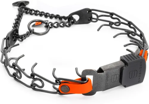 Miniatura 13 de Collar para Perro Herm Sprenger de Acero Inoxidable Negro con Hebilla de Liberación Rápida ClicLock y Inserción de Biothane Collar de Entrenamiento