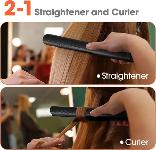 Miniatura 2 de Quico Plancha para el cabello, alisadora de cabello de viaje global de 110-240 V para mujeres, calentamiento rápido en 15 segundos, plancha plana