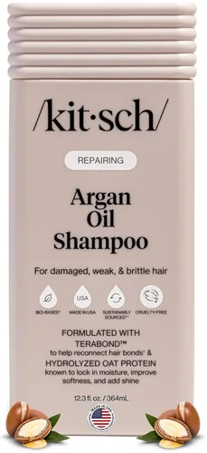 Kitsch Champú de aceite de argán para el crecimiento del cabello - Champú reparador para el cabello para mujeres y hombres con Terabond™ - Cuidado
