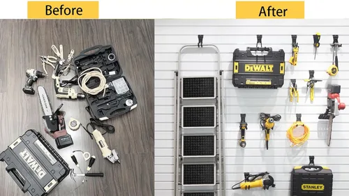 Miniatura 2 de Slatwall - Ganchos para colgar en la pared, accesorios de Slatwall para garaje, ganchos y ganchos de varios tamaños, paquete de 14