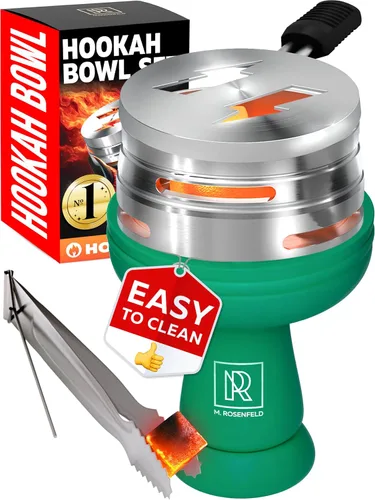 Miniatura 15 de M. ROSENFELD Juego de Cuencos de Cachimba Azul de Silicona – Diseño Navideño Limitado Color Azul - Cuenco de Cabeza de Cachimba Premium - Cuenco