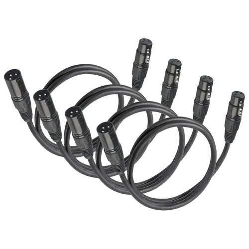 Miniatura 7 de Cables XLR, cable DMX macho a hembra (paquete de 2), cable de micrófono XLR de 4 pies/3.9 ft, terminador DMX ligero conector de 3 pines