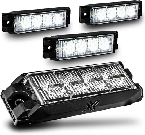 Miniatura 23 de LAMPHUS NanoFlare - Luz de advertencia estroboscópica de 5 pulgadas y 6 W, color blanco ámbar, luz de advertencia estroboscópica para parrilla