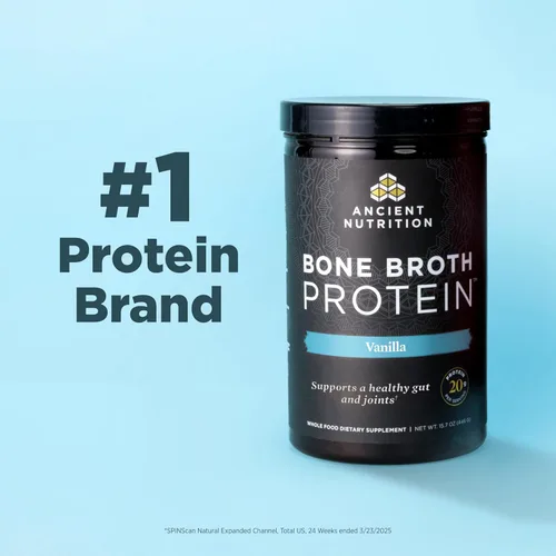 Miniatura 3 de Ancient Nutrition Proteína en polvo hecha de verdadero caldo de huesos, sabor chocolate, 20 g de proteína por porción, envase de 20 porciones