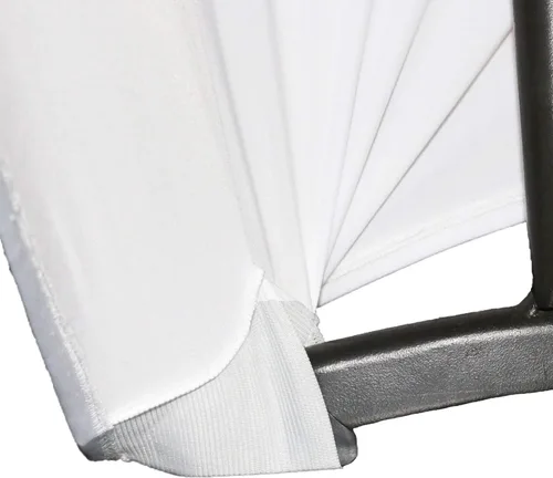 Miniatura 3 de YOUR CHAIR COVERS Mantel rectangular de elastano ajustable de 5 pies, color blanco, para decoración de bodas, eventos, patio, cubierta elástica