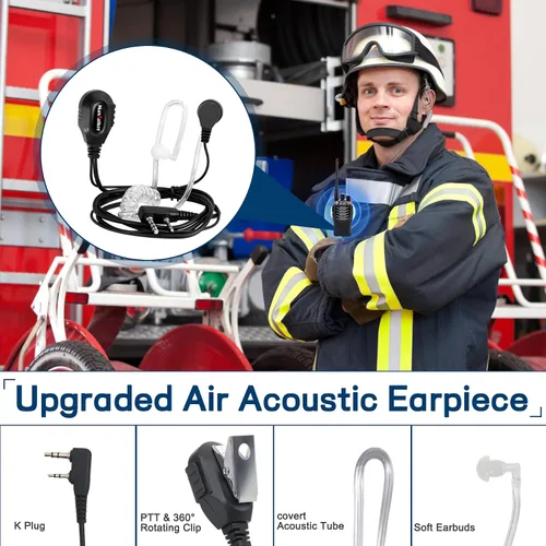 Miniatura 4 de MT-8S Walkie Talkies de largo alcance para adultos, radios Walkie Talkies con auricular de conducto, linterna, radio de 2 vías con batería