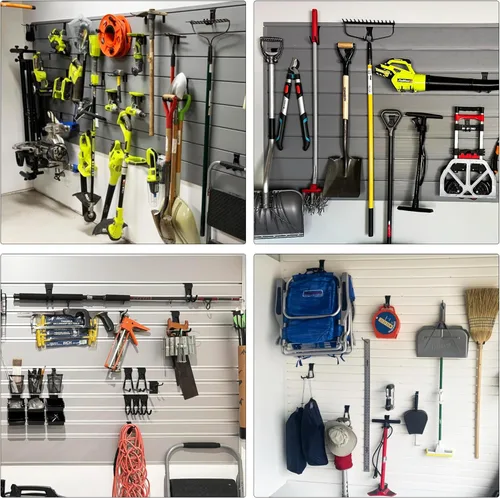Miniatura 6 de 3-H, accesorios para pared de listones de 18 piezas, ganchos y perchas de pared de listones de múltiples tamaños, pared de listones resistente