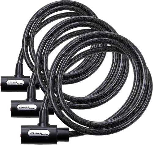 Miniatura 9 de Master Lock 8364DCC Candado de cable para bicicleta con llave, 1.5 m de largo, Negro