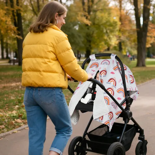 Miniatura 6 de Funda para Asiento de Coche Rquite para Bebé, Fundas para Asiento de Coche para Niña Bebé, Funda para Asiento de Coche de Invierno para Bebé, Cálido