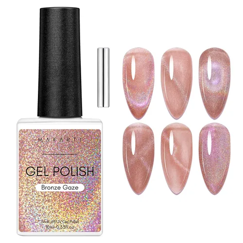Miniatura 14 de Makartt - Esmalte de uñas en gel claro con efecto floreciente, 15ml, UV LED, que se quita con remojo, para arte de uñas, efecto de dispersión