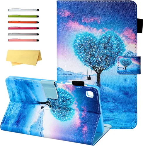 Miniatura 18 de Funda para Samsung Galaxy Tab A7 Lite de 8.7 pulgadas modelo 2021 (SM-T220/T225/T227), soporte de visión multiángulo, cartera delgada con bolsillos