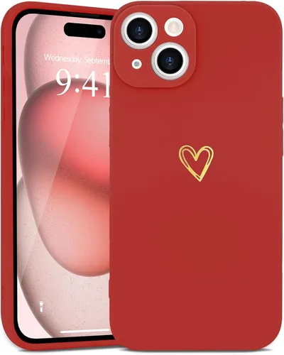 Miniatura 14 de Wirvyuer Funda para iPhone 13, bonita funda delgada a prueba de golpes con soporte de carga inalámbrica y protección, color negro