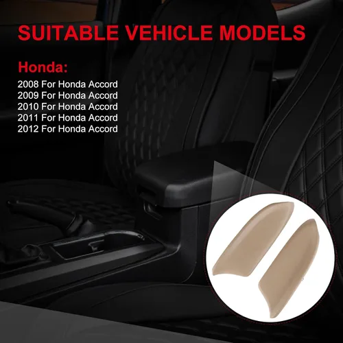 Miniatura 5 de cciyu Paneles de puerta delantera, reposabrazos beige de repuesto para Honda 2008-2012 para Honda para Accord, 1 par (izquierdo + derecho)