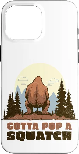 Miniatura 19 de Funda divertida para iPhone 16, diseño de Bigfoot Gotta Pop A Squatch Squat Poop Joke