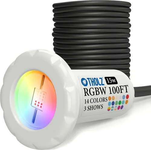 Miniatura 15 de Tholz® Luz de piscina RGBW - LED ultra brillante - Fácil instalación - Luz de piscina enterrada (10 W, cable de 50 pies)