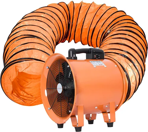 Soplador utilitario de 8 pulgadas, ventilador de alta velocidad con manguera de conducto, ventilador portátil de bajo ruido, extractor de humos para