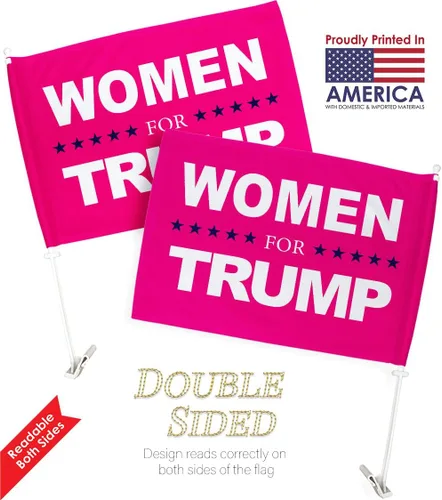 Miniatura 4 de Banderas americanas para Trump, para mujer, para decoración de ventanas, soporte de montaje pequeño Pro-Trump 2024 MAGA Bandera para Carros