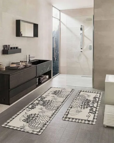 Miniatura 2 de Tapete de baño de Acción de Gracias a cuadros, antideslizante, de secado rápido y absorbente, de tierra de diatomeas, para fregadero de cocina