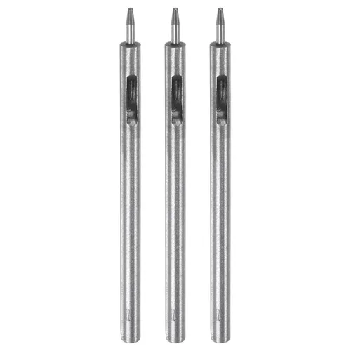 Miniatura 6 de HARFINGTON 2 piezas de perforador de cuero de 0.031 in recto, redondo, ojal, remache a presión, fijador para cuero, artesanía, ropa, bolso, cortina