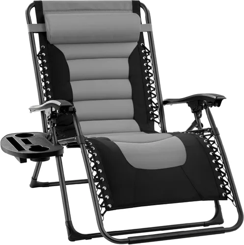 Miniatura 22 de Best Choice Products Silla acolchada de gravedad cero de gran tamaño, reclinable plegable para patio al aire libre, tumbona antigravedad XL