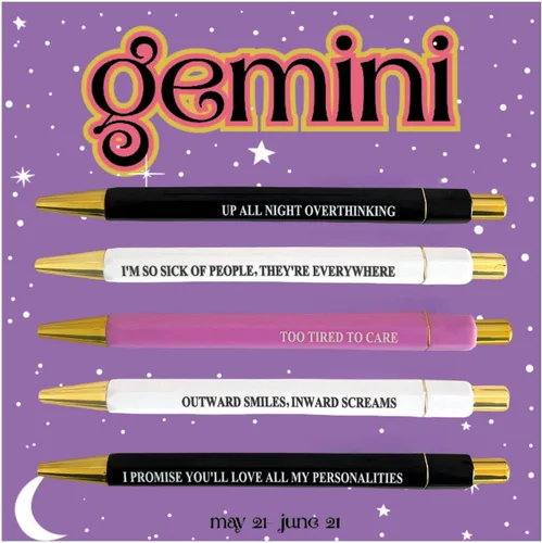 Miniatura 19 de Jxueych 5 bolígrafos divertidos con papel, bolígrafos retráctiles de colores surtidos, tinta negra 1.0 mm punta media de secado rápido