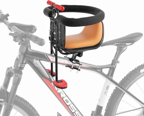 Miniatura 8 de XIEEIX Asiento de bicicleta para niños, portátil, retráctil, plegable, montado en la parte delantera, adecuado para niños de 1 a 3 años, asiento