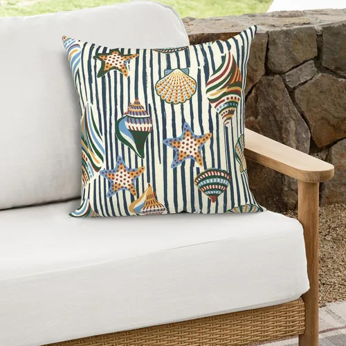 Miniatura 855 de Juego de 2 almohadas para exteriores de 16 x 16 pulgadas, repelentes al agua con interiores, para muebles de patio, hogar, jardín, geometría bohemia