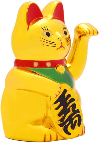 Miniatura 3 de IBWell Maneki Neko Lucky Cat,Fengshui - Brazo agitador de gato con pilas para dinero de fortuna y buena suerte (5 pulgadas)