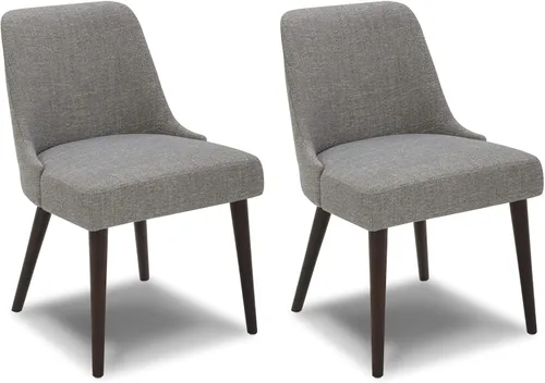 Miniatura 12 de CHITA Mid-Century - Silla de comedor moderna tapizada de tela para comedor, juego de 2, lino beige en tela