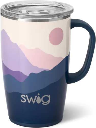 Miniatura 15 de Swig Life Taza de Viaje de 18 oz, Vaso Aislante con Asa y Tapa, Taza de Café de Viaje, Compatible con Portavasos, Acero Inoxidable, Vaso de 18 oz