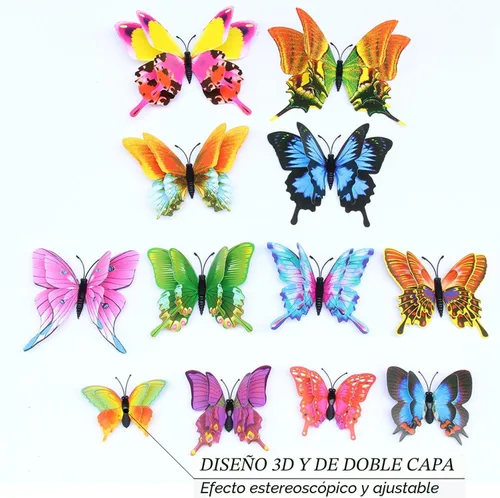 Miniatura 4 de OPSEAM - Calcomanías 3D de mariposa, 24/48 unidades, para decoraciones de pared, fiestas, con imanes (golondrina, 24)