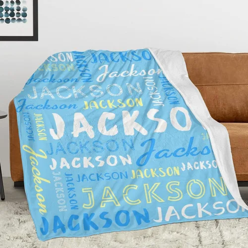 Miniatura 2 de Manta personalizada con nombre, manta personalizada con nombre y texto para adultos, niños, cumpleaños, Navidad, Día de la Madre, Padre, Día de San