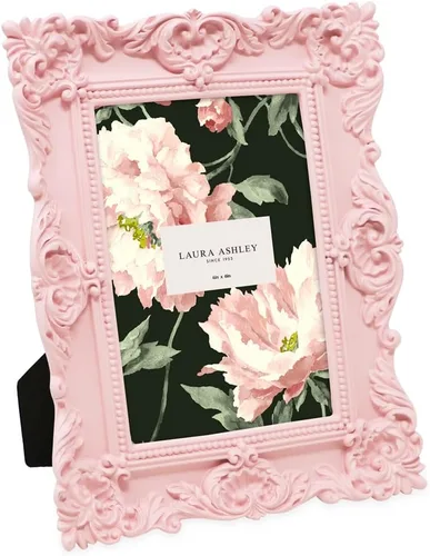 Miniatura 30 de Laura Ashley - Marco de fotos de 5 x 7 pulgadas, de resina texturizada y elaborada a mano, con caballete y gancho para mesa y pared, con diseño Negro