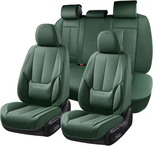 Miniatura 77 de Coverado Juego completo de fundas de asiento de automóvil, fundas de asiento negras para asientos delanteros y traseros de automóvil, protector