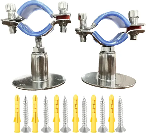 Miniatura 11 de 2 soportes de tubo de montaje en pared y techo, acero inoxidable 304, altura ajustable de 1.18 a 2.36 pulgadas, se adapta a tubos OD de 0.32 a 0.39