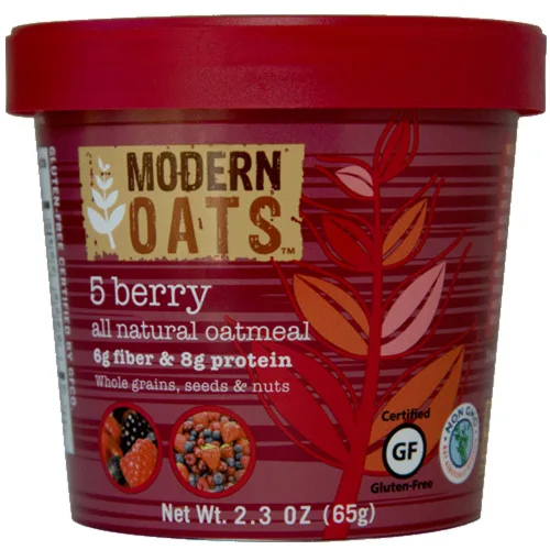 Miniatura 2 de Modern Oats - Tazas de avena instantánea de manzana y nuez con tapa, sin gluten, vegana, sin OGM con proteína y fibra, desayuno para llevar, avena