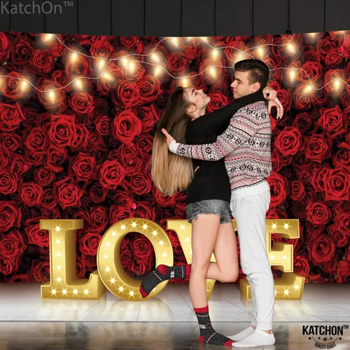 Miniatura 4 de KatchOn, Telón de fondo de tela de 7 x 5 pies para el día de San Valentín, extra grande, telón de fondo de San Valentín para fotografía, pancarta