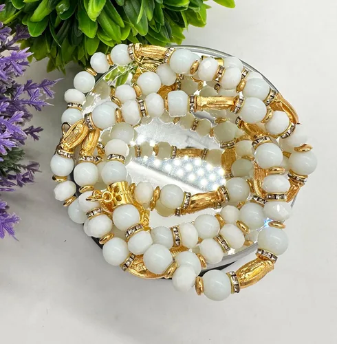 Miniatura 3 de Pulsera Rosario Lady Guadalupe Blanca – Bautizo Favor/Virgen De Guadalupe/Bautizo Recuerdos de Bautizo/Quinceañera/Baby Shower – 12 PCS