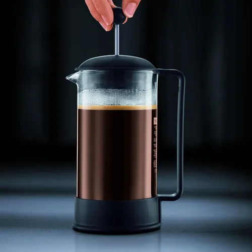 Miniatura 5 de Bodum Cafetera de prensa francesa Brazil de 34 onzas, vidrio de borosilicato resistente al calor, negro - Fabricado en Portugal