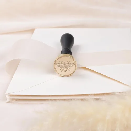 Miniatura 2 de Conjunto de sello Uniqoo con diseño de abeja y barras de cera Sello de sellado de abeja