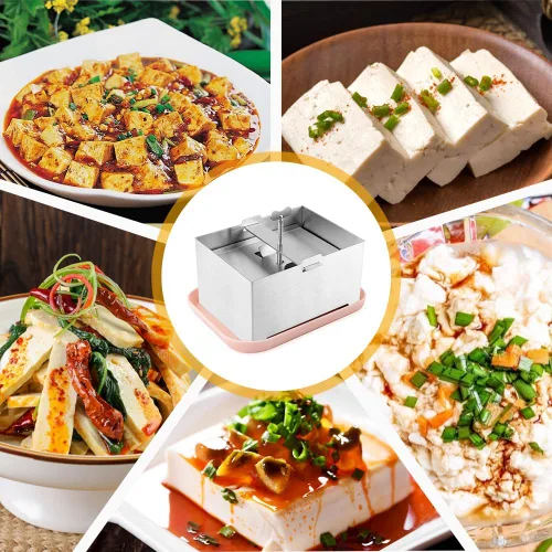 Miniatura 8 de Prensa de tofu y paneer Maker, prensa Paneer de acero inoxidable y prensa de queso con toalla prensadora de tofu y bandeja de goteo para tofu